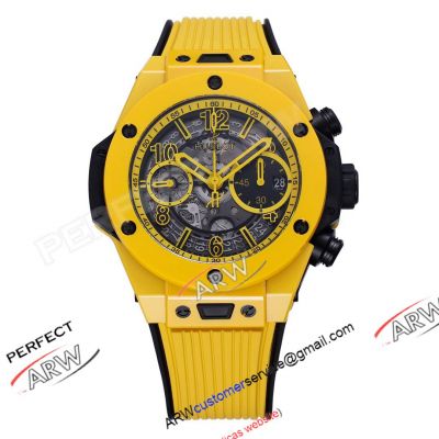 BBF 1:1 Clone Hublot Big Bang Yellow Ceramic Swiss Chronograph Watch
